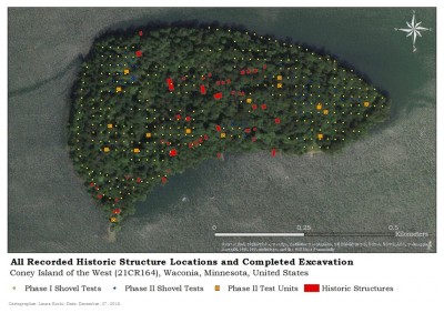 Figure 3: Overview of site and mapped excavation work. Author’s own.